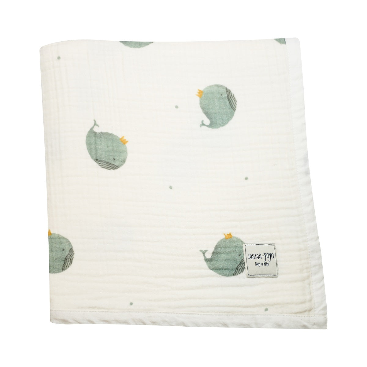 Organic Baby Blanket // 4 Layer Crinkle Muslin- Whaley