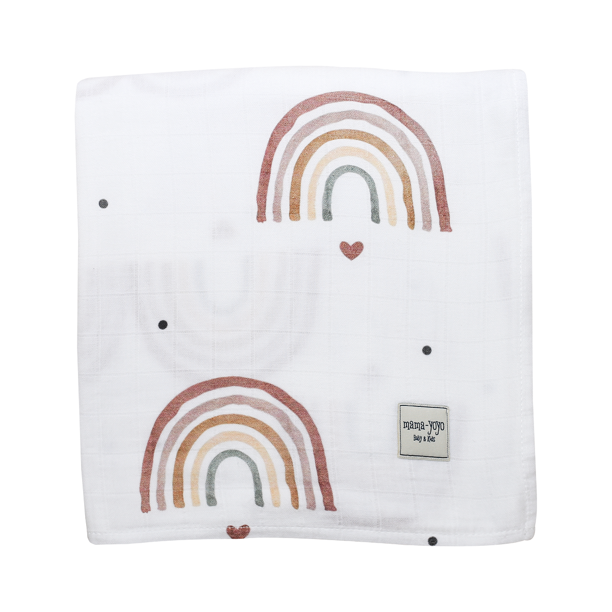 Multi Purpose Organic Muslin Throws 100% Organic Cotton- Rainbow Rosy
